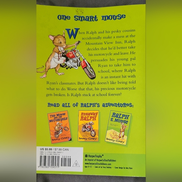 New/Never Used Book. Ralph S. Mouse by Beverly Cleary - Picture 2 of 2